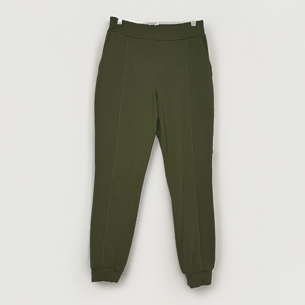 BYLT Women's Elite+ Pintuck Jogger Pants Olive Green Performance Athleisure M